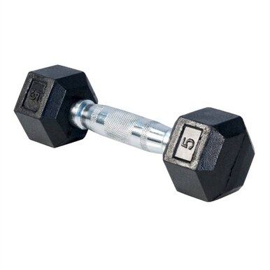 Life Fitness - 5lb Rubber Hex Dumbbell Life Fitness Dumbbells life-fitness_5lb-rubber-hex-dumbbell_main