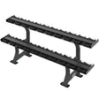 Hammer Strength Two Tier Dumbbell Rack Life Fitness Dumbell racks, power block stand, plate and bar storage, kettlebell racks, ball racks life-fitness_hammer-strength-two-tier-dumbbell-rack_main