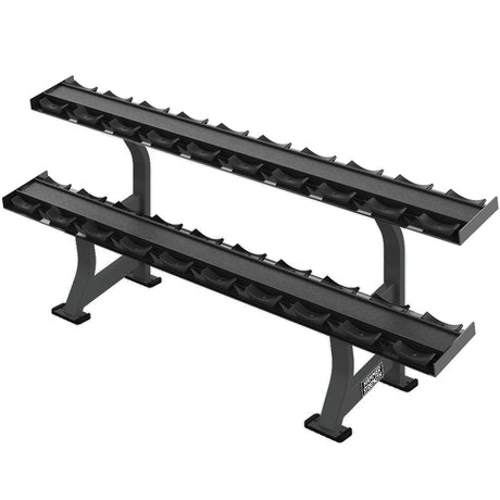 Hammer Strength Two Tier Dumbbell Rack Life Fitness Dumbell racks, power block stand, plate and bar storage, kettlebell racks, ball racks life-fitness_hammer-strength-two-tier-dumbbell-rack_main
