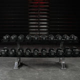 Hammer Strength Two Tier Dumbbell Rack Life Fitness Dumbell racks, power block stand, plate and bar storage, kettlebell racks, ball racks life-fitness_hammer-strength-two-tier-dumbbell-rack_view-2