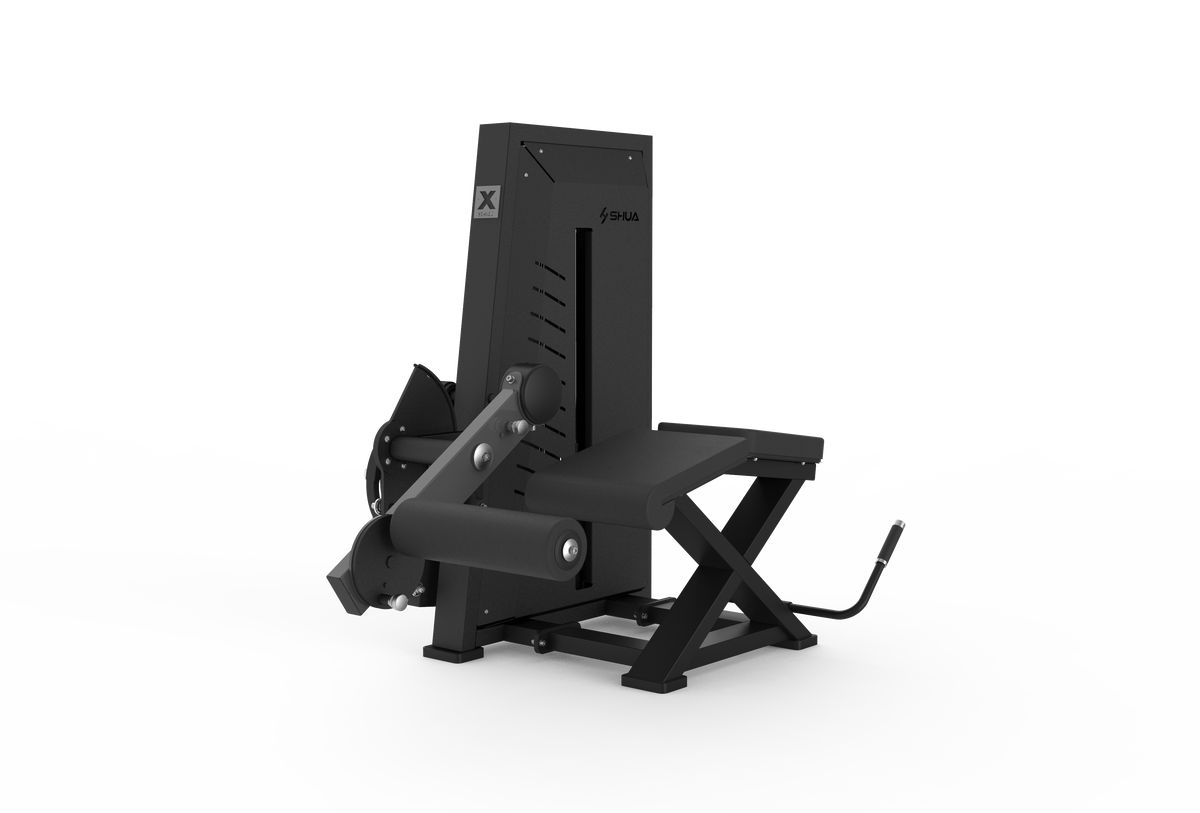 Shua G7709 Hybrid Prone Leg Curl selectorized machine, studio render 2 of 2