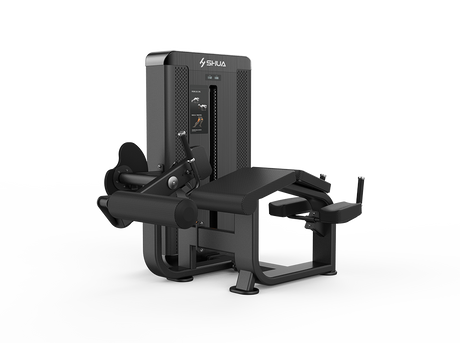 Shua G8807 Prone Leg Curl selectorized machine, studio render 1 of 5