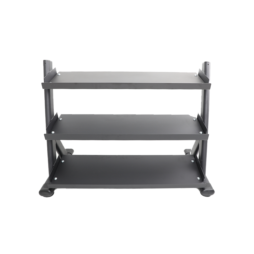 TKO 3-TIER SHELF DUMBBELL RACK TKO Dumbell racks, power block stand, plate and bar storage, kettlebell racks, ball racks tko_3-tier-kettlebell-rack_view-3