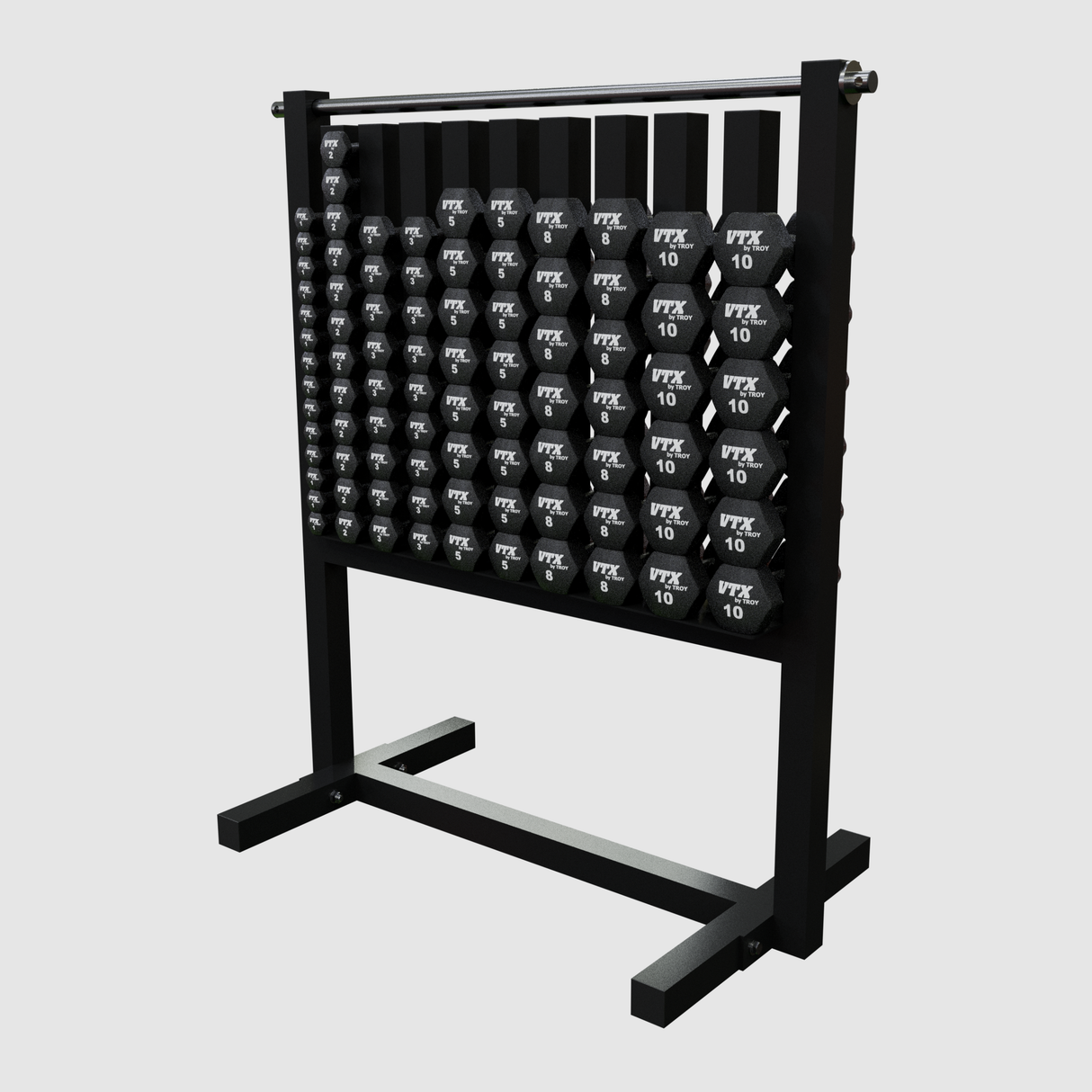Troy MDR Lockable Vinyl/Neoprene Dumbbell Rack Troy Dumbell racks, power block stand, plate and bar storage, kettlebell racks, ball racks troy_aerobic-pac-rack_view-3