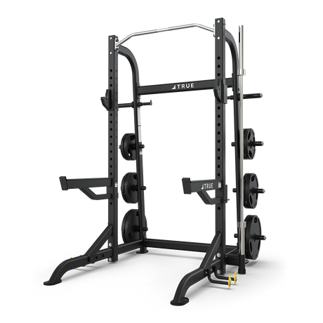TRUE HALF RACK WITH PLATE HOLDERS MATTE BLACK - Final Stock TRUE Squat Rack , Smith add-on true_half-rack-with-plate-holders-matte-black-final-stock_view-2