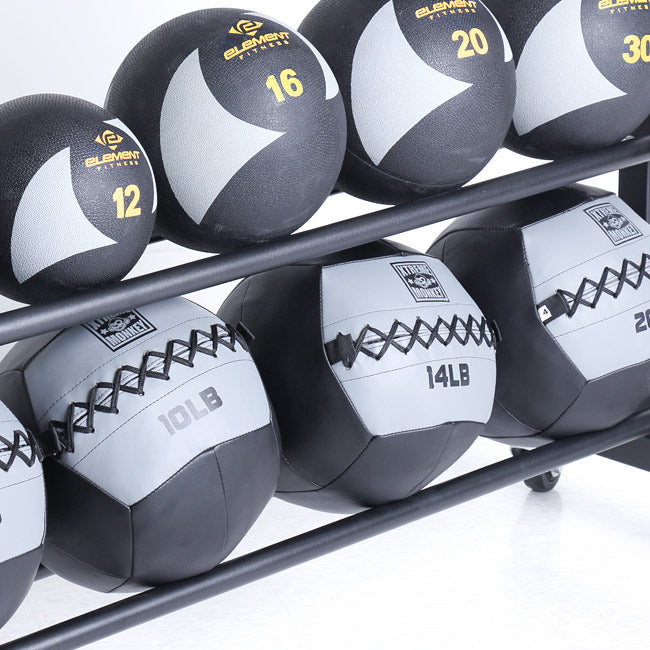 XM 3 Tier Commercial Med Ball Rack w/ wheels XM Fitness Dumbell racks, power block stand, plate and bar storage, kettlebell racks, ball racks xm-fitness_3-tier-commercial-med-ball-rack-w-wheels_view-2