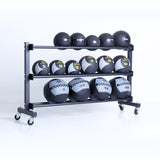 XM 3 Tier Commercial Med Ball Rack w/ wheels XM Fitness Dumbell racks, power block stand, plate and bar storage, kettlebell racks, ball racks xm-fitness_3-tier-commercial-med-ball-rack-w-wheels_view-3