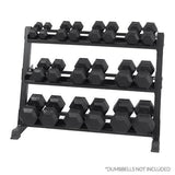 XM Fitness 3-Tier Dumbbell Storage Rack XM Fitness Dumbell racks, power block stand, plate and bar storage, kettlebell racks, ball racks xm-fitness_3-tier-dumbbell-storage-rack_main