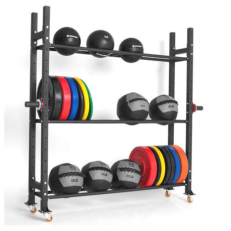 XM Fitness Crossbox Storage Racking System XM Fitness Dumbell racks, power block stand, plate and bar storage, kettlebell racks, ball racks xm-fitness_crossbox-storage-racking-system_view-2