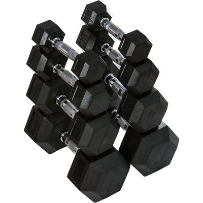 Hex Rubber Dumbbells